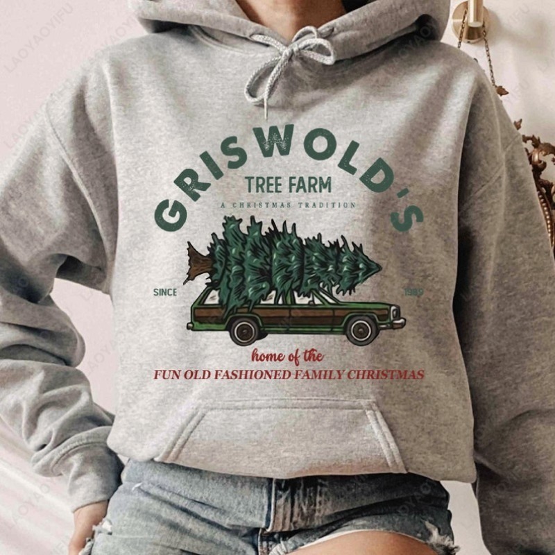 Family Tree Print - Felpa con cappuccio Griswold's Tree Farm